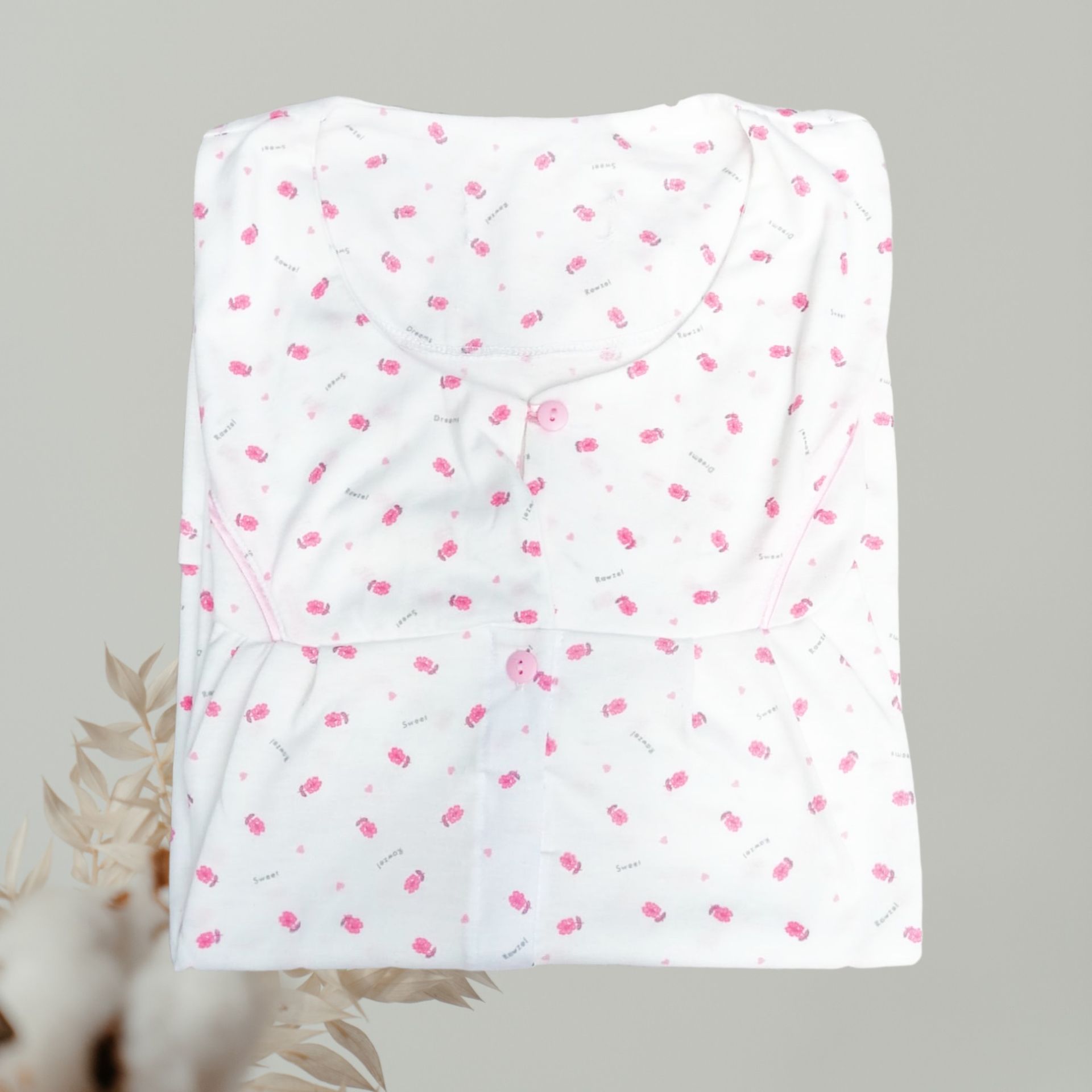 Bata Camisón Manga Larga Materno