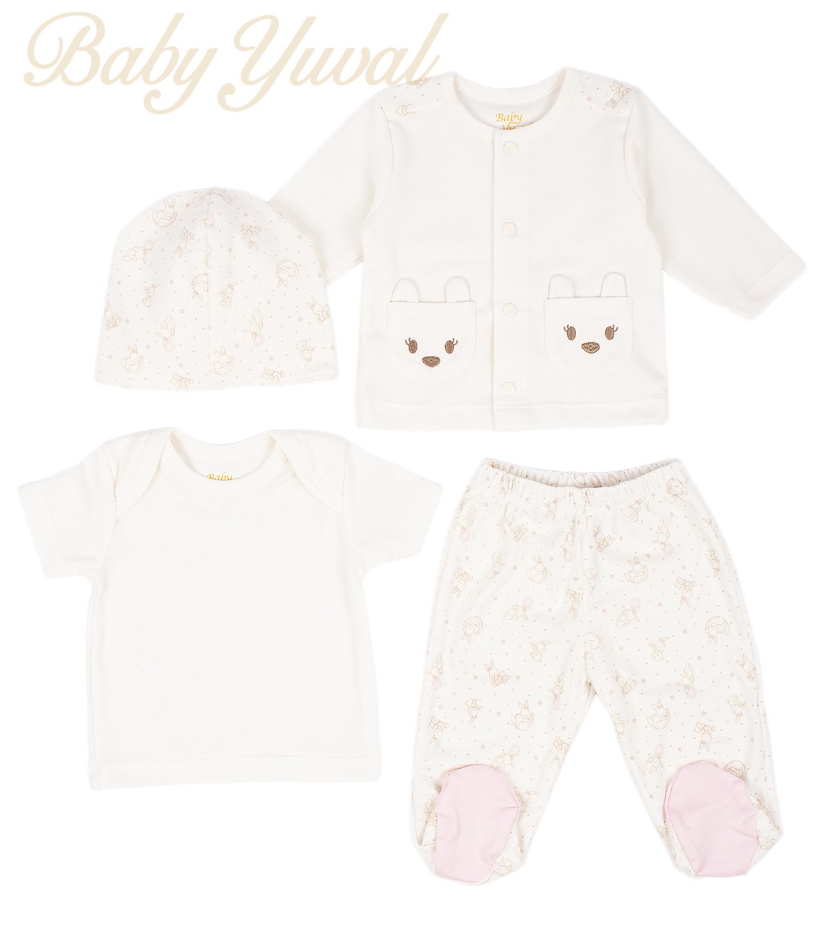 Ajuar de 4 piezas 100% Algodón Pima | Colección Bunny