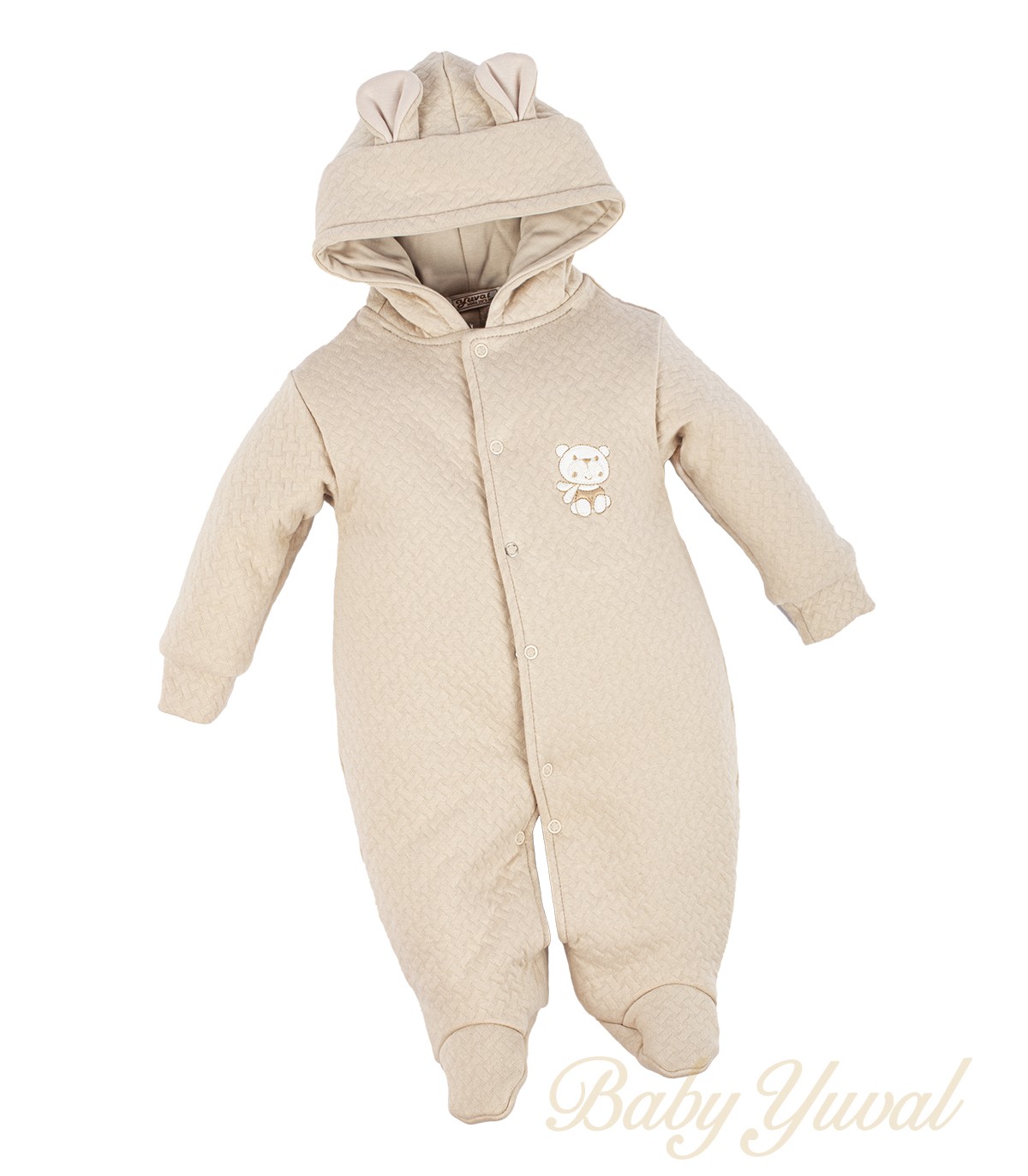 Enterizo Acolchado Jacquard con Algodón Pima | Osito Beige
