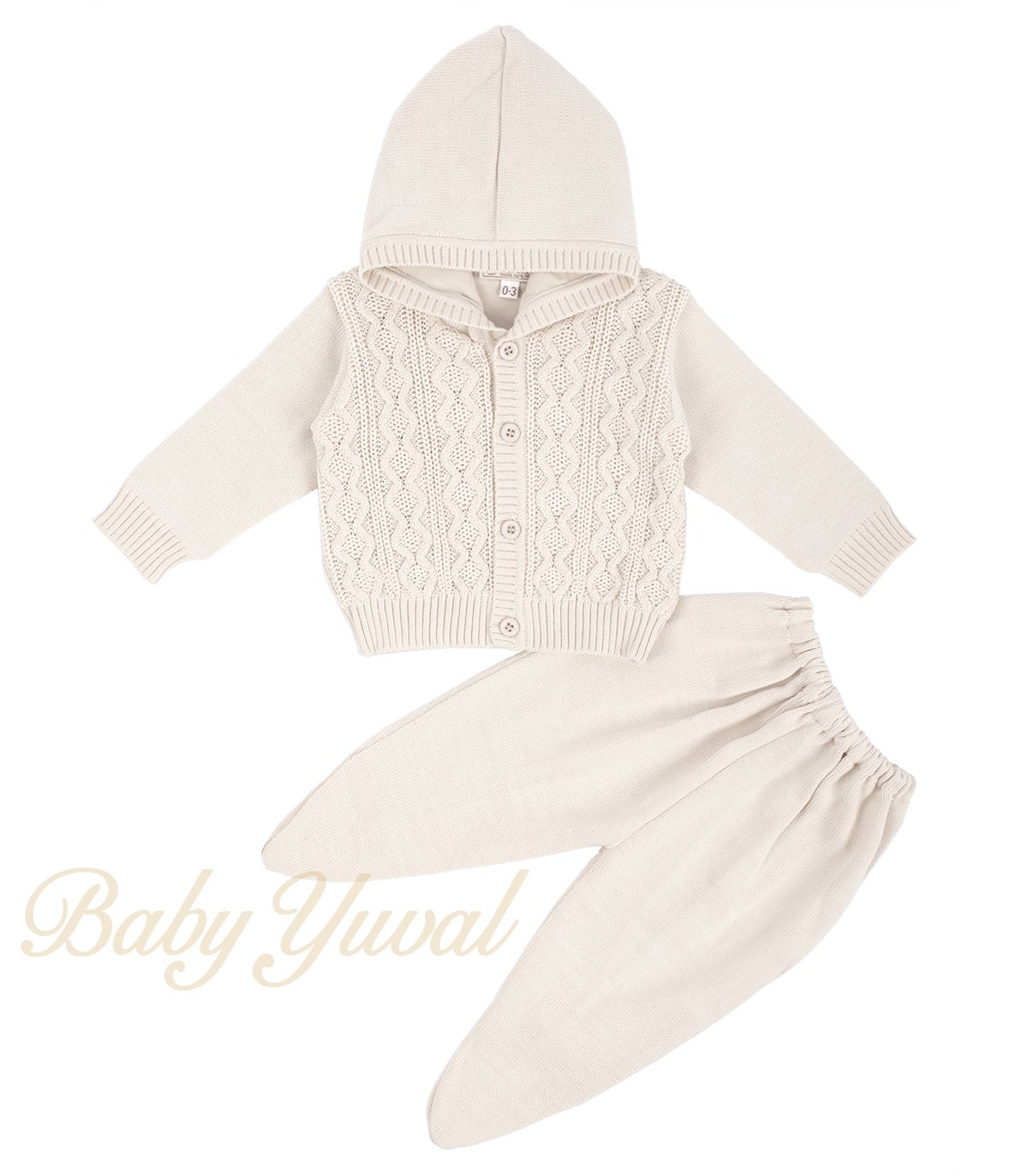 Conjunto de Hilo Forrado Con Algodón | Bends Hood Beige
