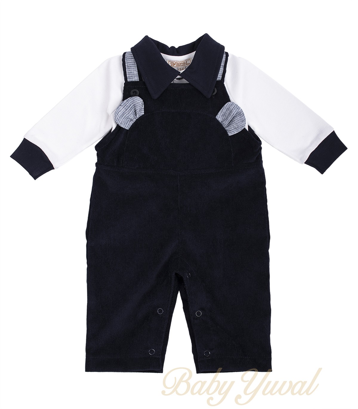 Set Overall y Polo Camisero de Algodón | Osito Azul