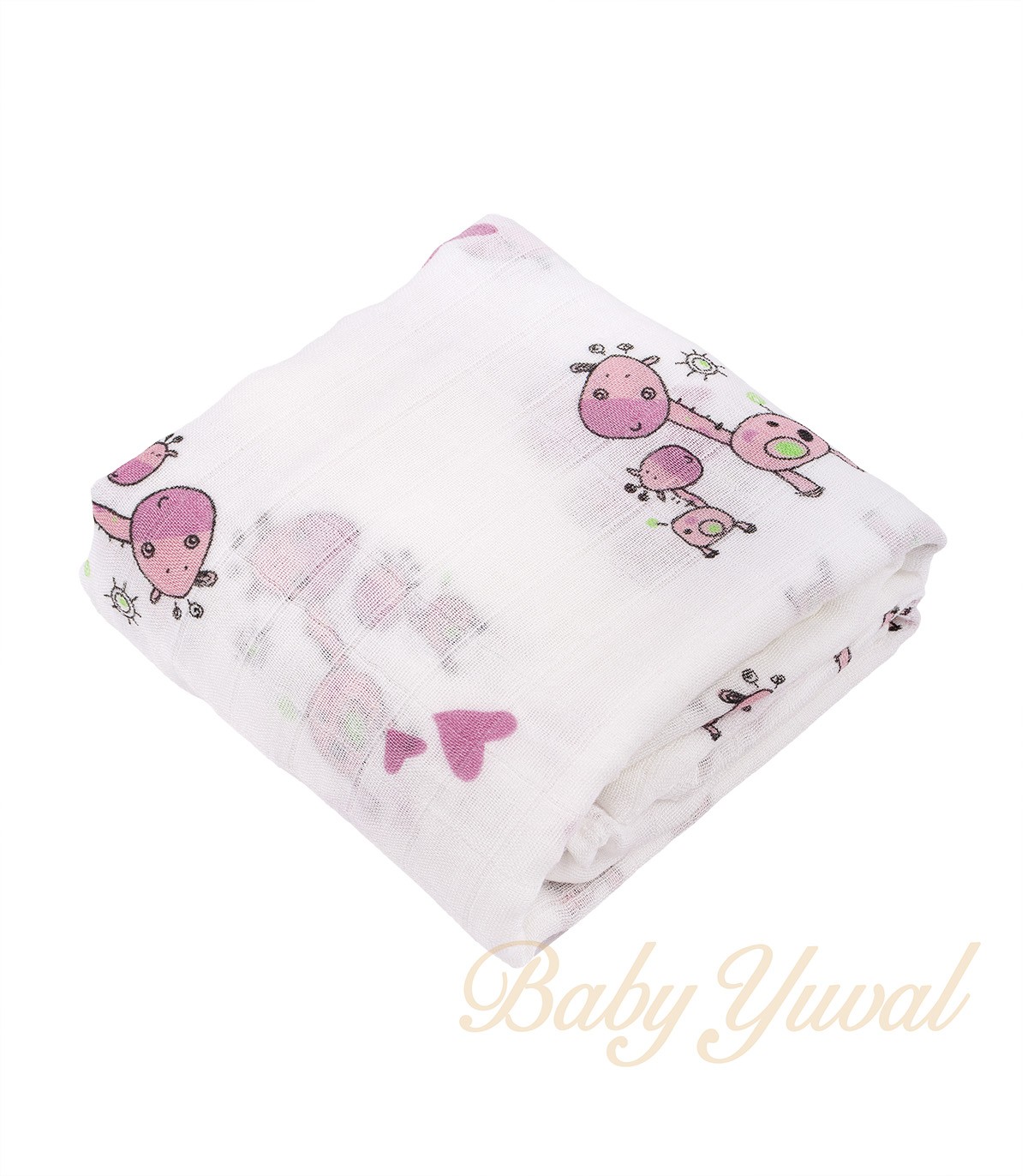 Manta Muselina Premium | Jirafas Rosadas