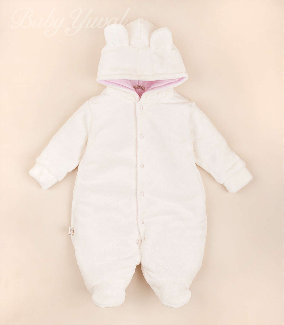 Enterizo Acolchado Plush | Osito Crema - Rosado