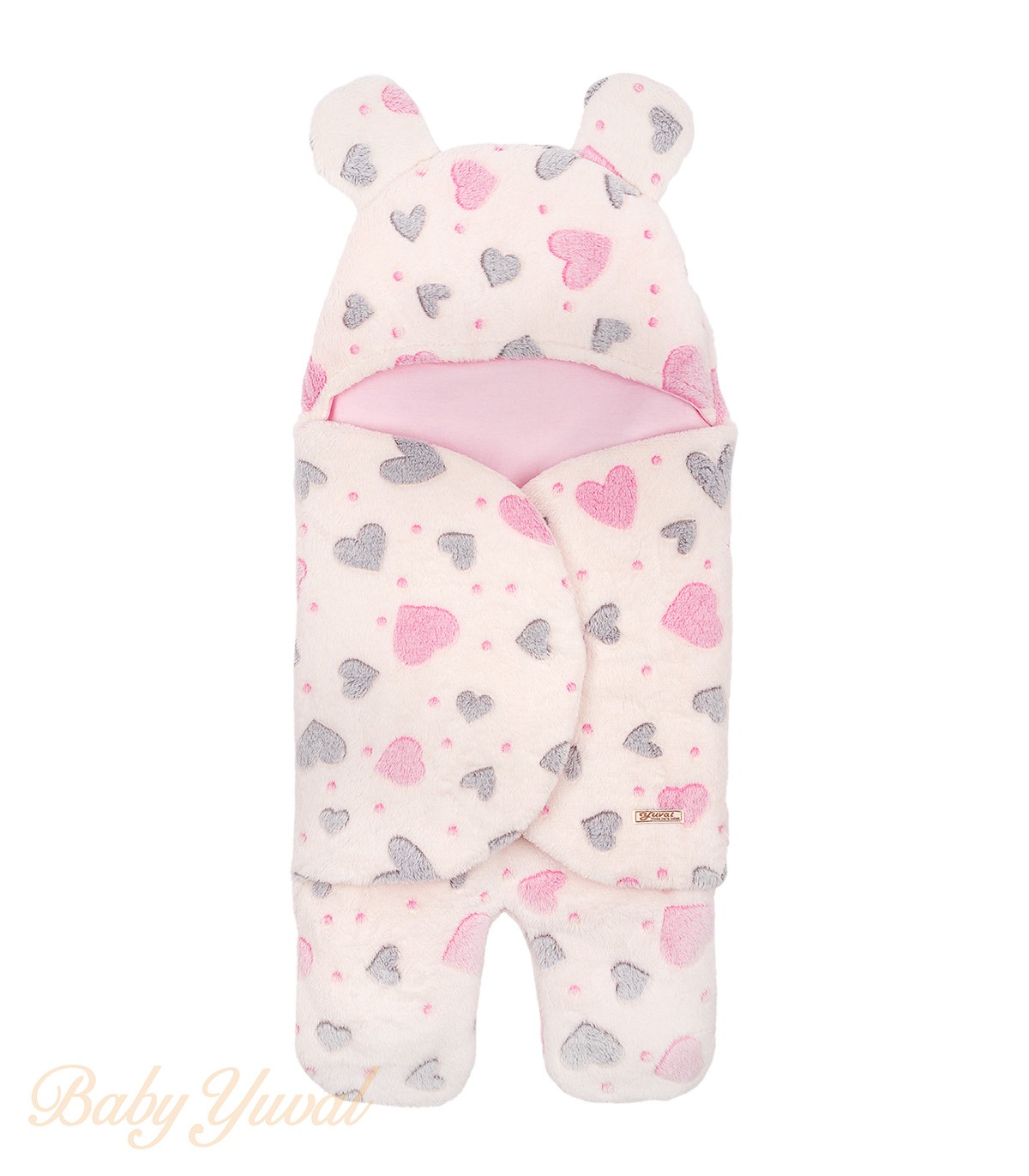 Swaddle Baby Rosa | Saco de dormir Plush Corazones
