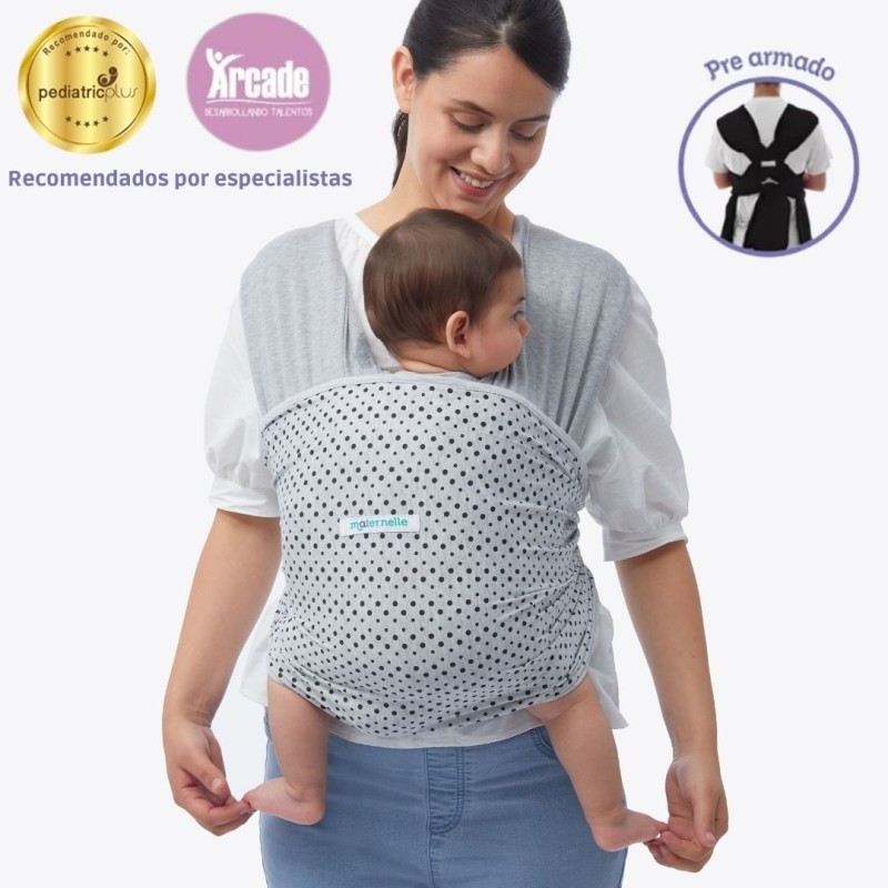 Fular Ergonómico Regulable | Unisex Melange Puntos Negros